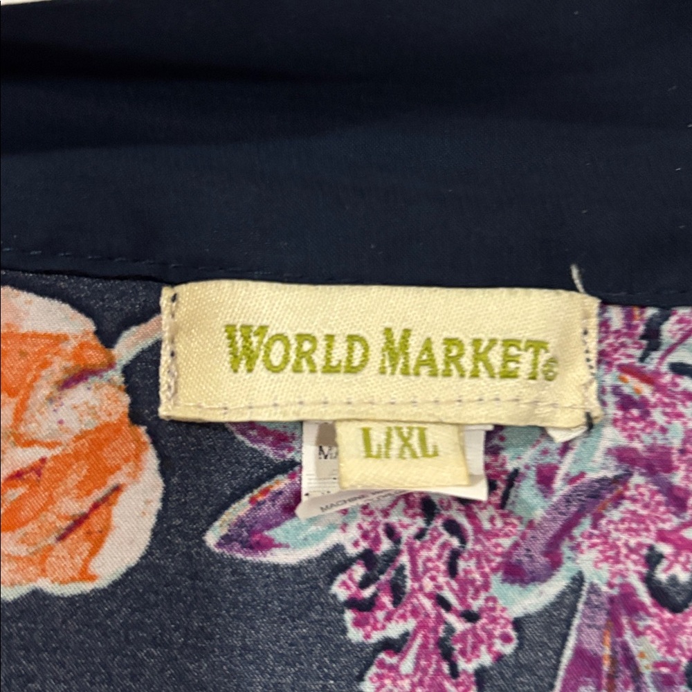 World Market Floral Kimono Robe - Navy - Picture 3 of 6